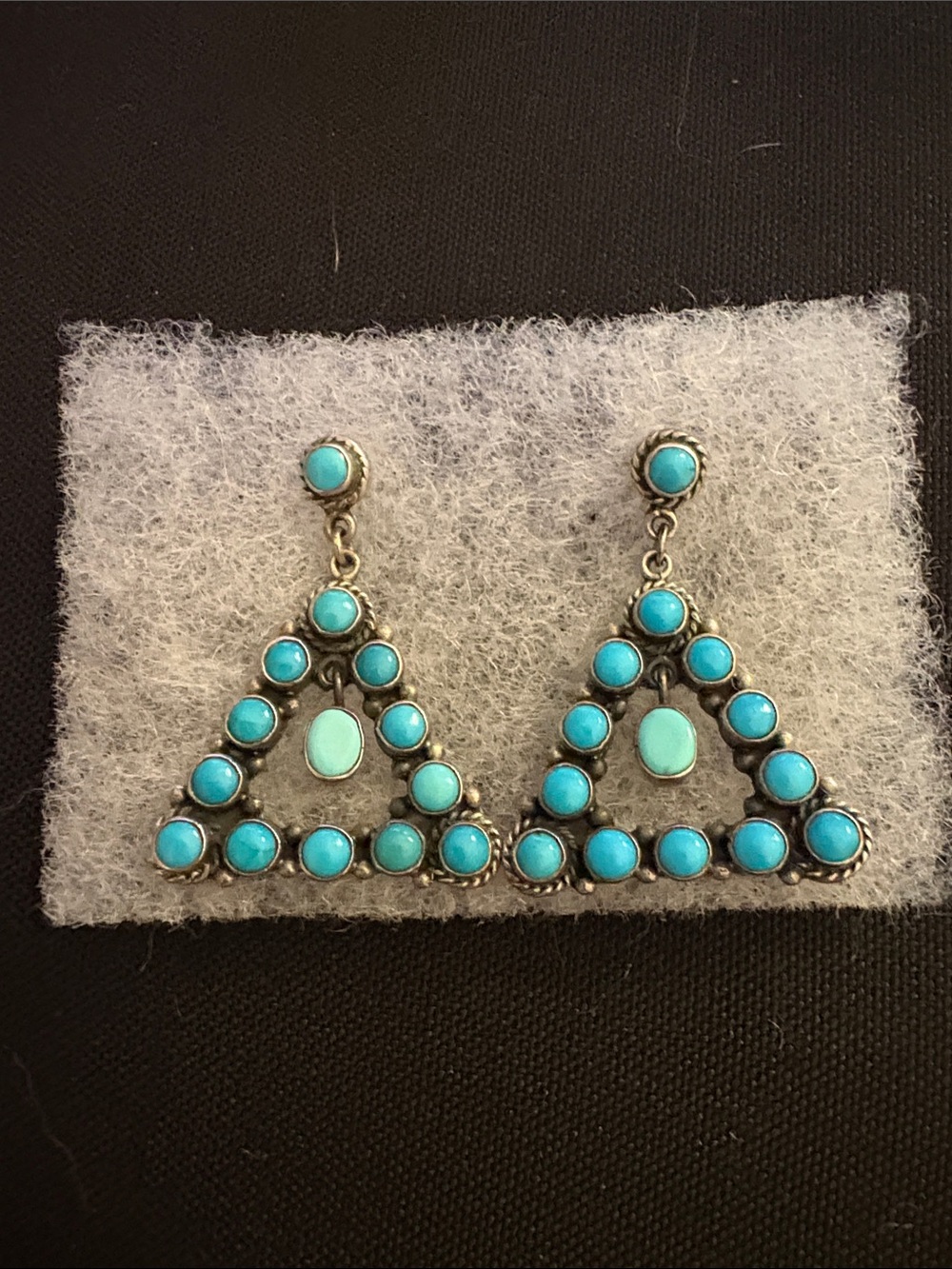 FEDERICO Jimenez Turquoise Triangle Drop Earrings